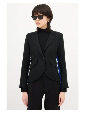 SMYTHE One Button Linen Tux Stripe Blazer Size 4